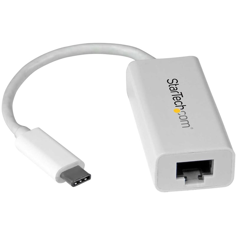 StarTech.com USB-C to Gigabit Ethernet Adapter - White - Thunderbolt 3 Port Compatible - USB Type C Network Adapter - Thumbnail 1