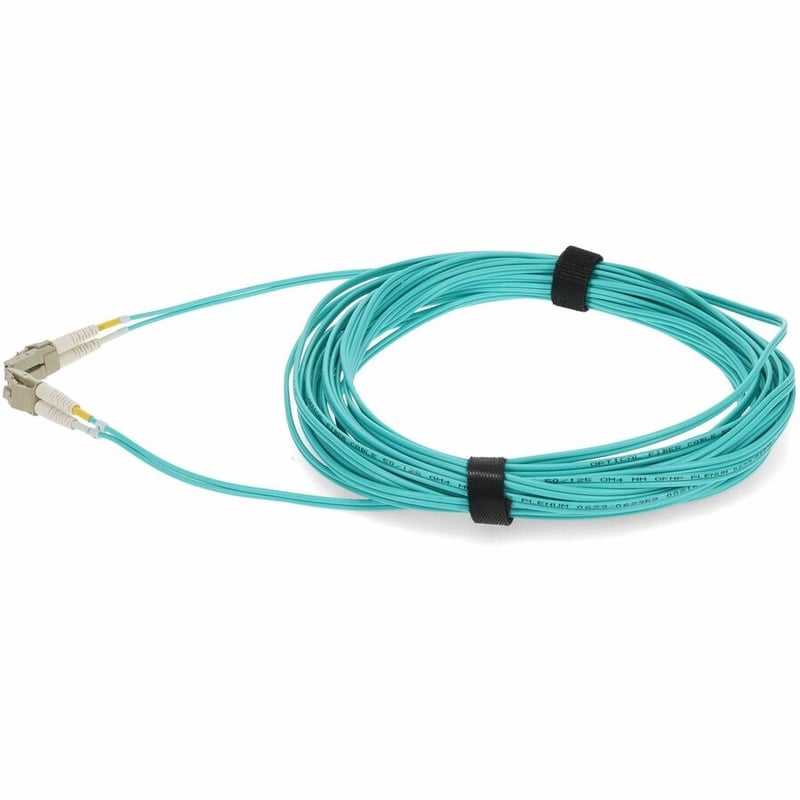 AddOn 10m LC to LC Aqua OM4 Duplex OFNP (Plenum-Rated) TAA Fiber Patch Cable - Thumbnail 2