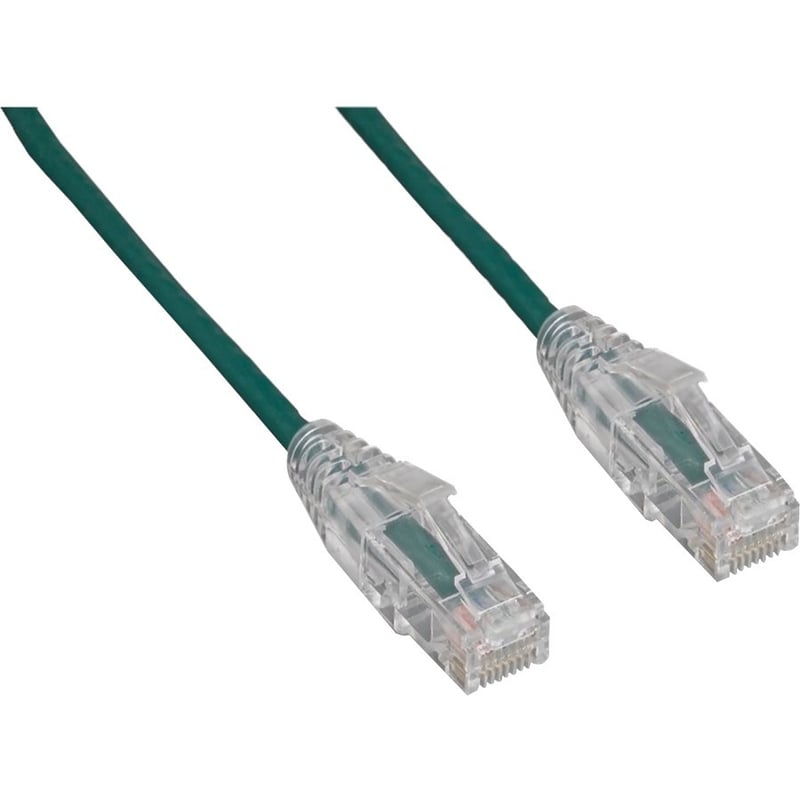 CAT6 SLIM 28AWG CLEAR SNAGLESS MOLDED BOOT UTP 15FT GREEN