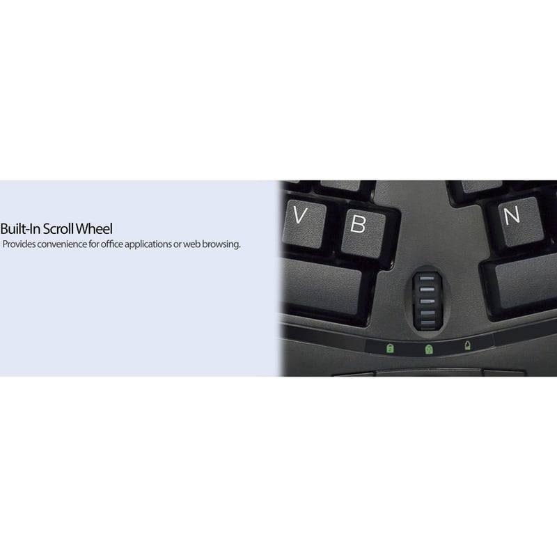 Adesso Tru-Form Media 3150 - 2.4 GHz Wireless Ergo Trackball Keyboard - Thumbnail 3