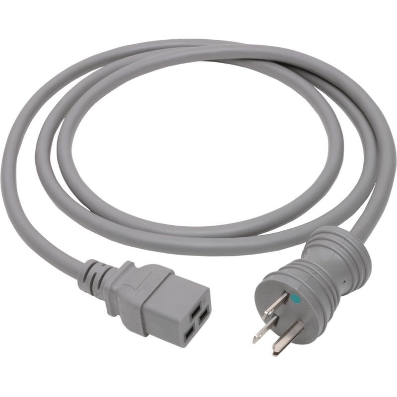 Eaton Tripp Lite Series Hospital-Grade Power Cord, NEMA 6-15P to C19 - Heavy-Duty, Green Dot, 15A, 250V, 14 AWG, 6 ft. (1.83 m), Gray - Thumbnail 1
