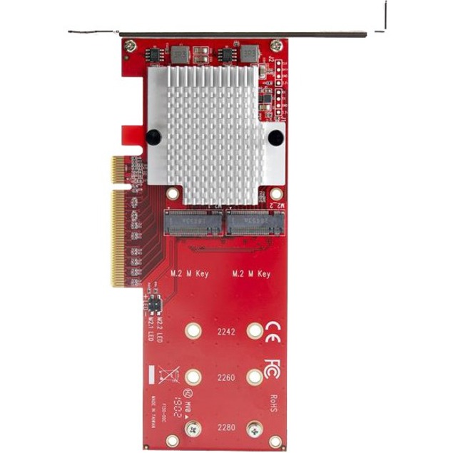 StarTech.com Dual M.2 PCIe SSD Adapter Card - x8 / x16 Dual NVMe or AHCI M.2 SSD to PCI Express 3.0 - M.2 NGFF PCIe (m-key) Compatible - Thumbnail 5