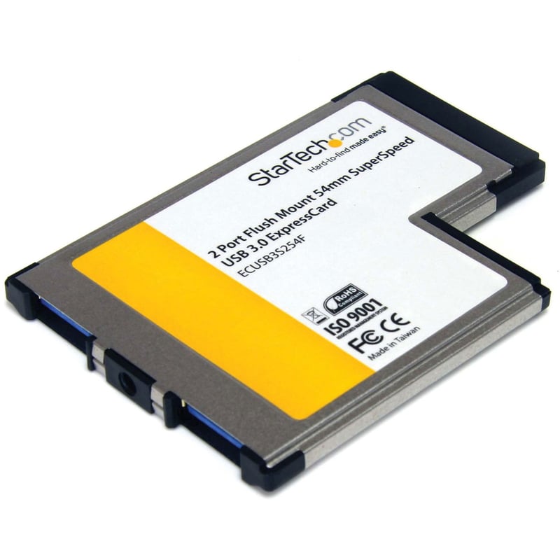 StarTech.com 2 Port Flush Mount ExpressCard 54mm SuperSpeed USB 3.0 Card Adapter with UASP Support - 5Gbps - Thumbnail 1