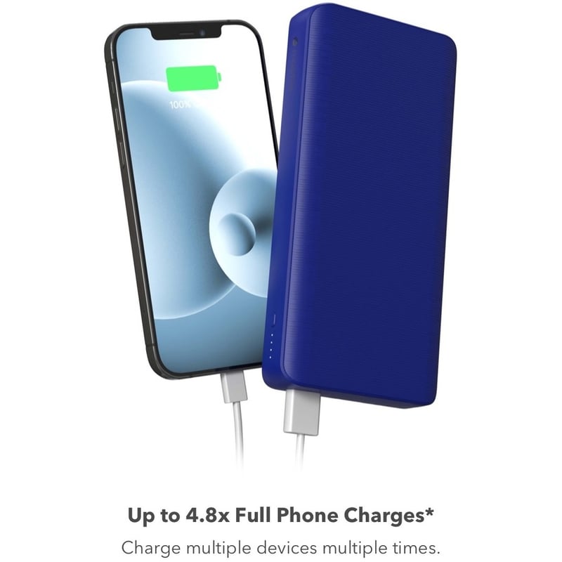 mophie power boost XL 20K mAh Portable battery USB-A and USB-C inputs-Cobalt - Thumbnail 3