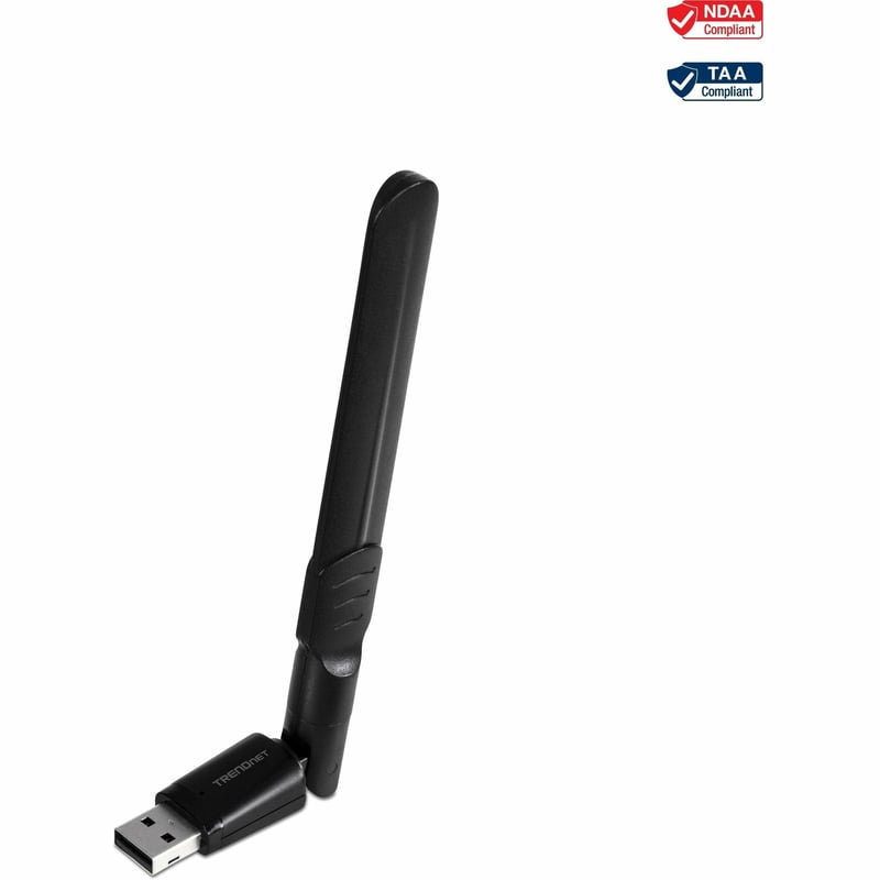 TRENDnet AC1200 High Gain Dual Band Wave 2 MU-MIMO Wireless USB USB 3.1 Gen 1 Adapter, for Windows and Mac, Black, TEW-805UBH - Thumbnail 1