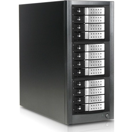 RAIDage JAGE9BT12HDSL-DE Drive Enclosure 12Gb/s SAS, SATA/600 - Mini-SAS HD Host Interface Tower - Black, Silver - Thumbnail 2