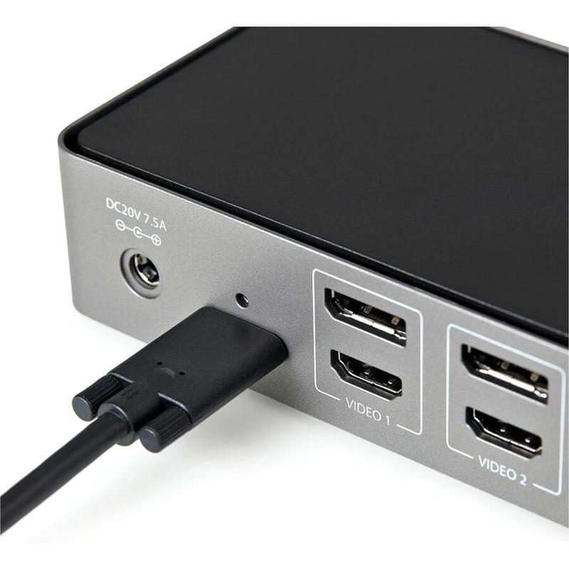 StarTech.com USB-C & USB-A Dock - Hybrid Triple Monitor Laptop Docking Station DisplayPort & HDMI 4K 60Hz/85W PD/6x USB/GbE/USB 3.1 Gen 2 - Thumbnail 2
