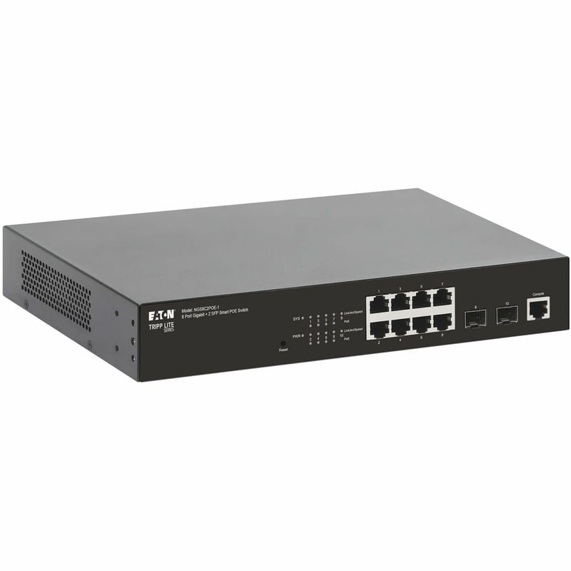8-PORT MANAGED GIGABIT ETHERNET SWITCH POE+ LAYER 2 1 GBPS 2XGBE - Thumbnail 1