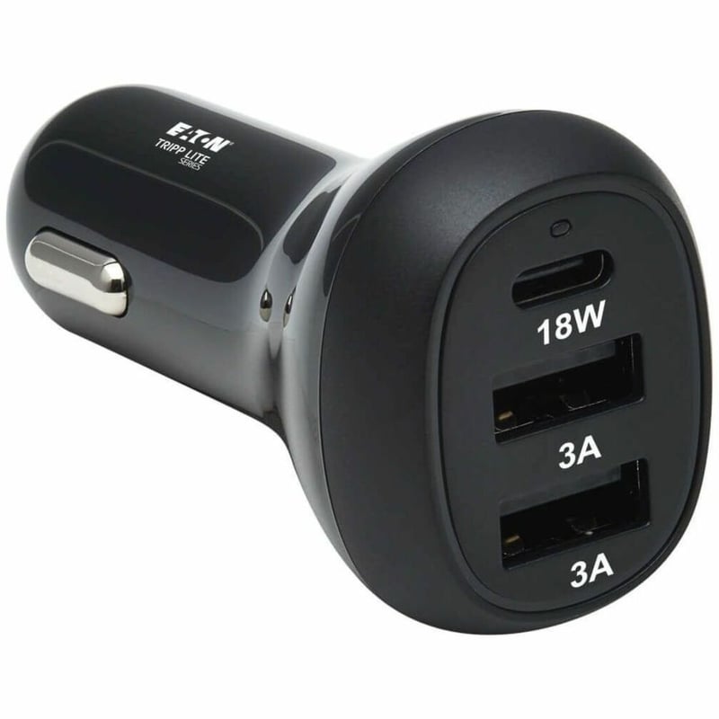 Tripp Lite by Eaton 3-Port USB Car Charger 36W Max - USB-C PD 3.0 Up to 18W 2 USB-A QC 3.0 Up to 36W - Thumbnail 1
