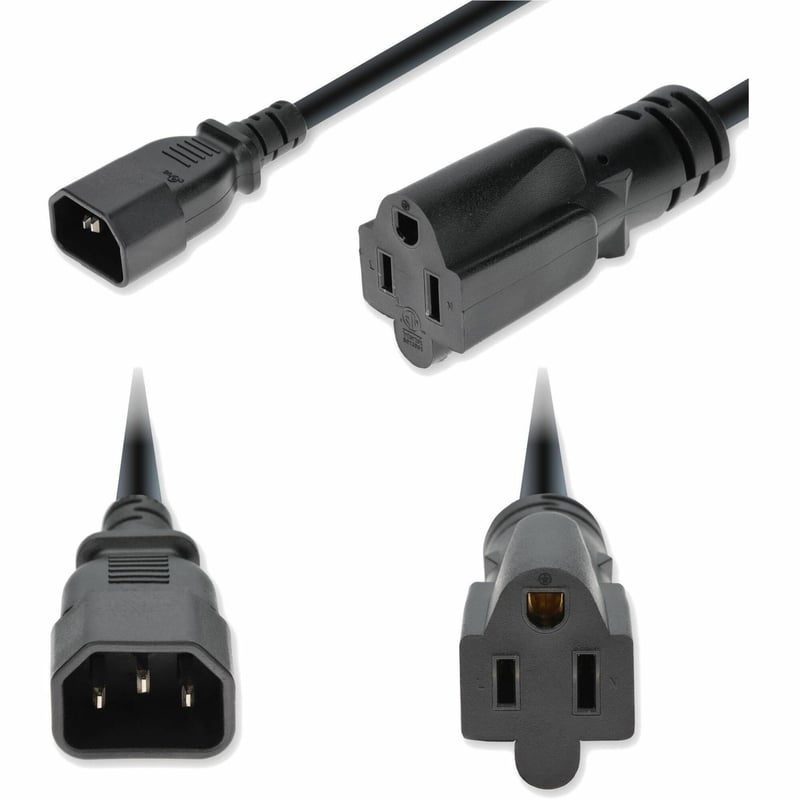 1FT C14 5-15R 18 AWG BK PWR CBL 125V AT 10A