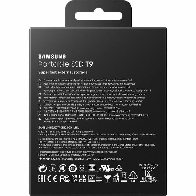 Samsung T9 2 TB Portable Solid State Drive - External - Black - Thumbnail 3