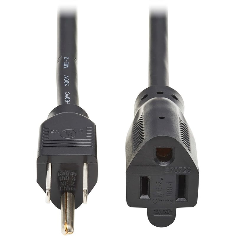 Eaton Tripp Lite Series Power Extension Cord, NEMA 5-15P to NEMA 5-15R - 13A, 120V, 16 AWG, 12 ft. (3.7 m), Black - Thumbnail 2