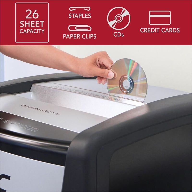 GBC Momentum Paper Shredder, X26-32, Micro-Cut, Anti-Jam, 26 Sheets - Thumbnail 3