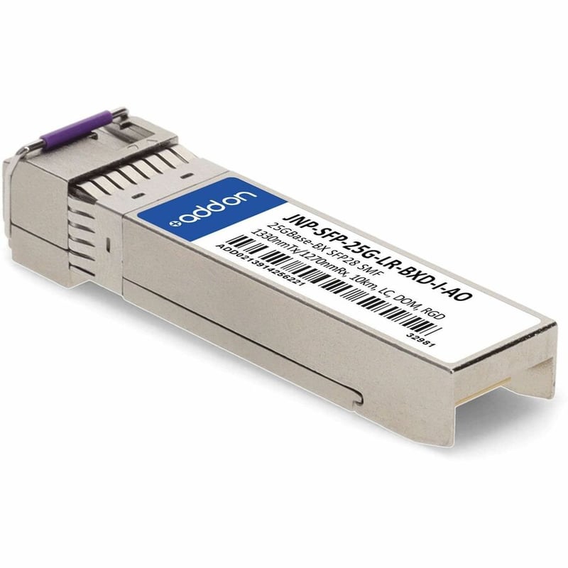 AddOn Juniper Networks® JNP-SFP-25G-LR-BXD-I Compatible TAA 25GBase-BX SFP28 Transceiver (SMF, 1330nmTx/1270nmRx, 10km, LC, -40 to 85C) - Thumbnail 3