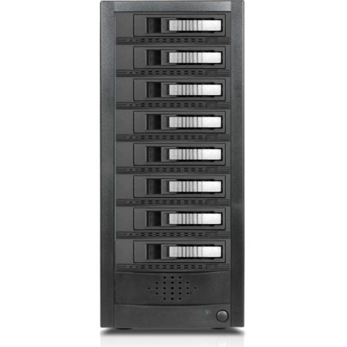 RAIDage JAGE9BT8HDSL-M1 Drive Enclosure 12Gb/s SAS, SATA/600 - Mini-SAS HD Host Interface Tower - Silver, Black - Thumbnail 1
