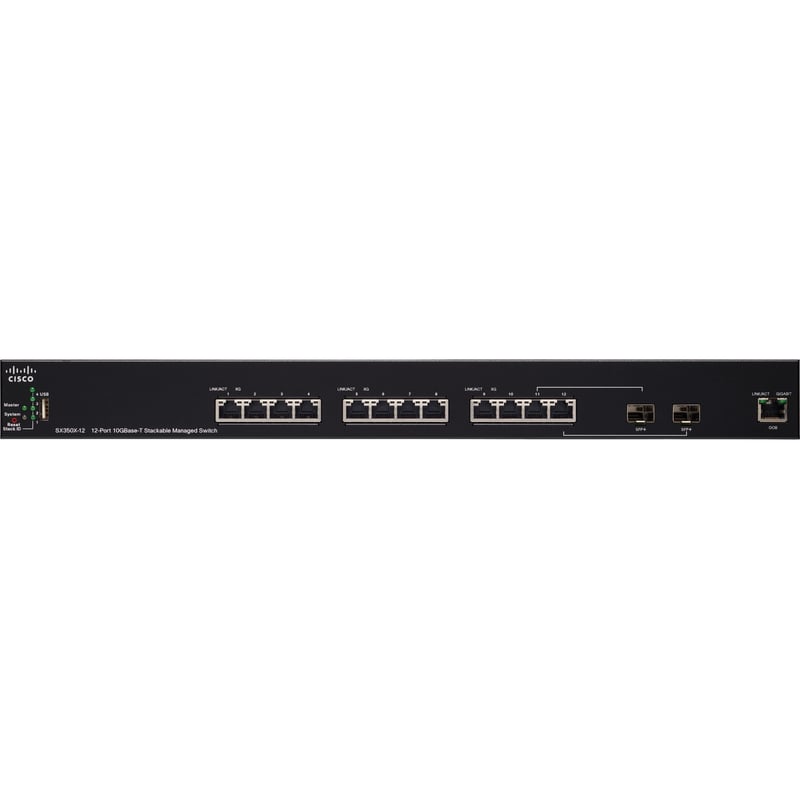 Cisco SX350X-12 12-Port 10GBase-T Stackable Managed Switch - Thumbnail 1