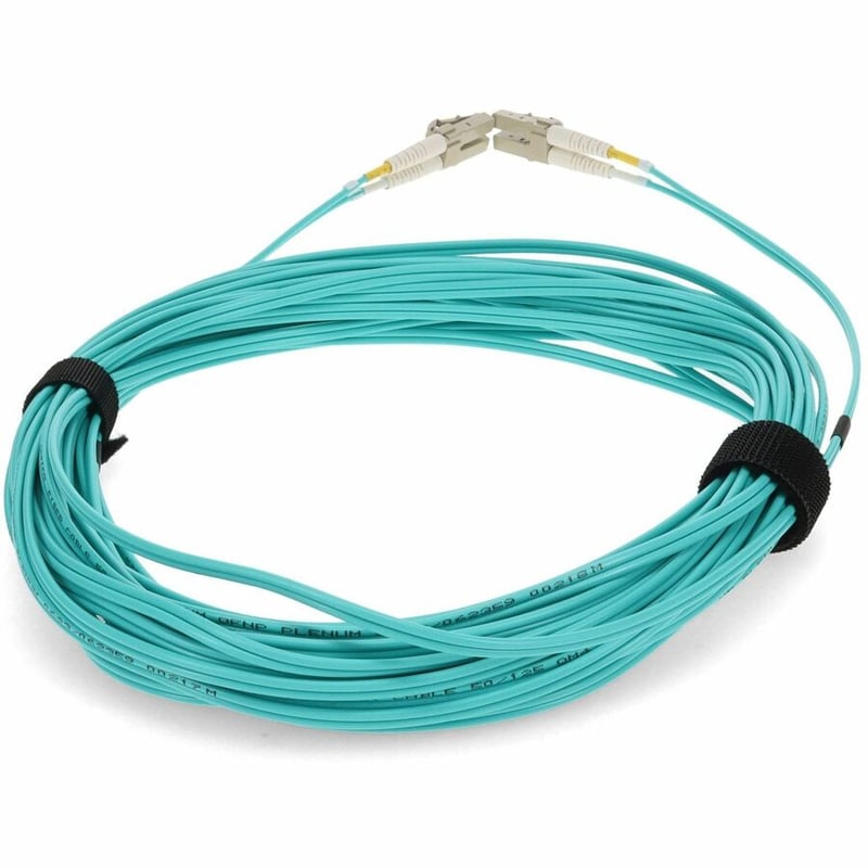 AddOn 10m LC to LC Aqua OM4 Duplex OFNP (Plenum-Rated) TAA Fiber Patch Cable - Thumbnail 4