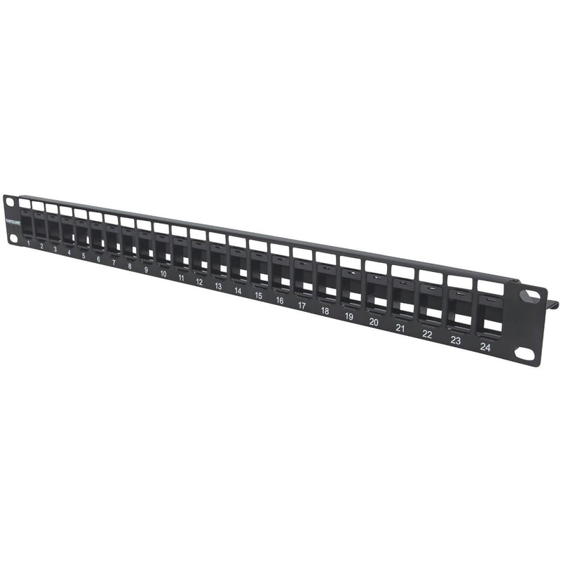 BLANK PATCH PANEL; 24-PORT, 1 U, BLACK - Thumbnail 1