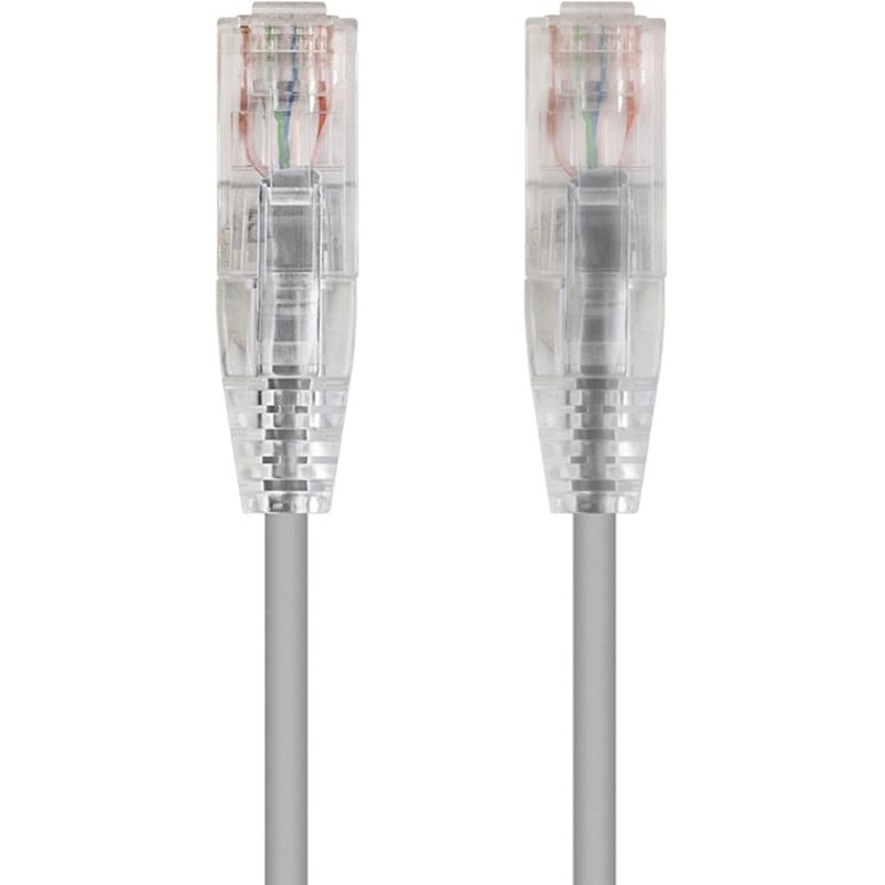 Monoprice SlimRun Cat6 28AWG UTP Ethernet Network Cable, 14ft Gray - Thumbnail 1