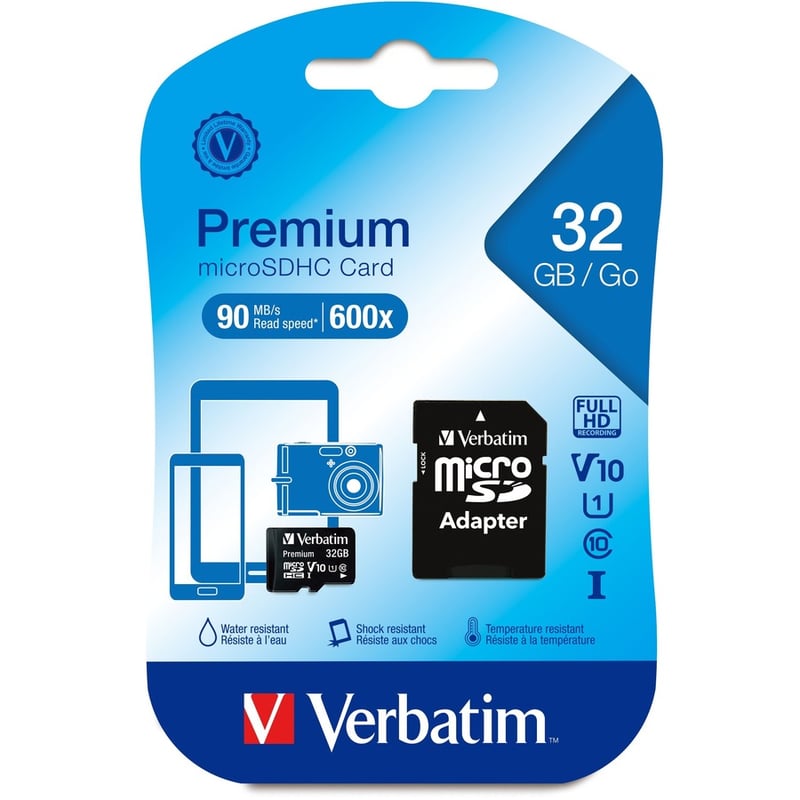 32GB Premium microSDHC Memory Card with Adapter, UHS-I V10 U1 Class 10 - Thumbnail 2
