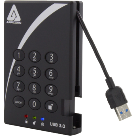 Apricorn Aegis Padlock A25-3PL256-S8000 8 TB Solid State Drive - External - Thumbnail 4