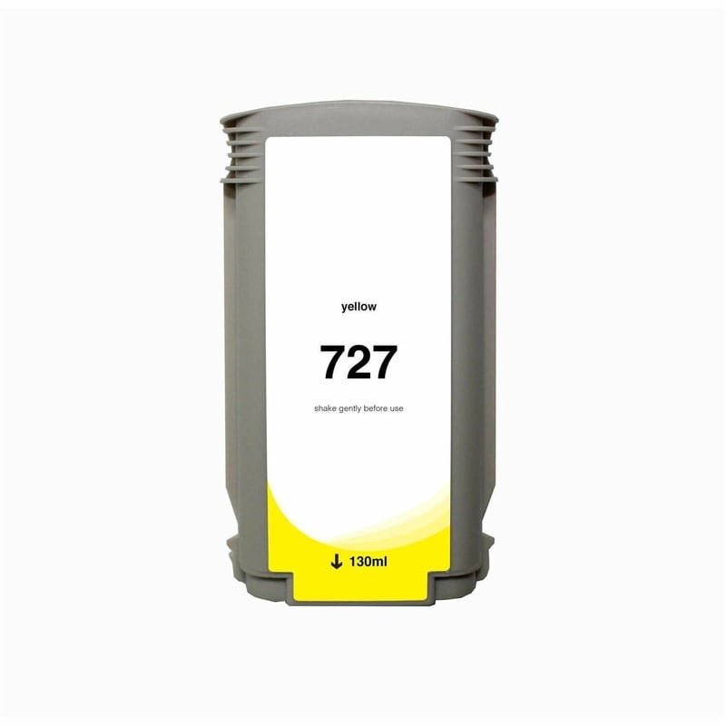 WF Non-OEM New Yellow Wide Format Ink Cartridge for HP 727 (B3P21A) - Thumbnail 1
