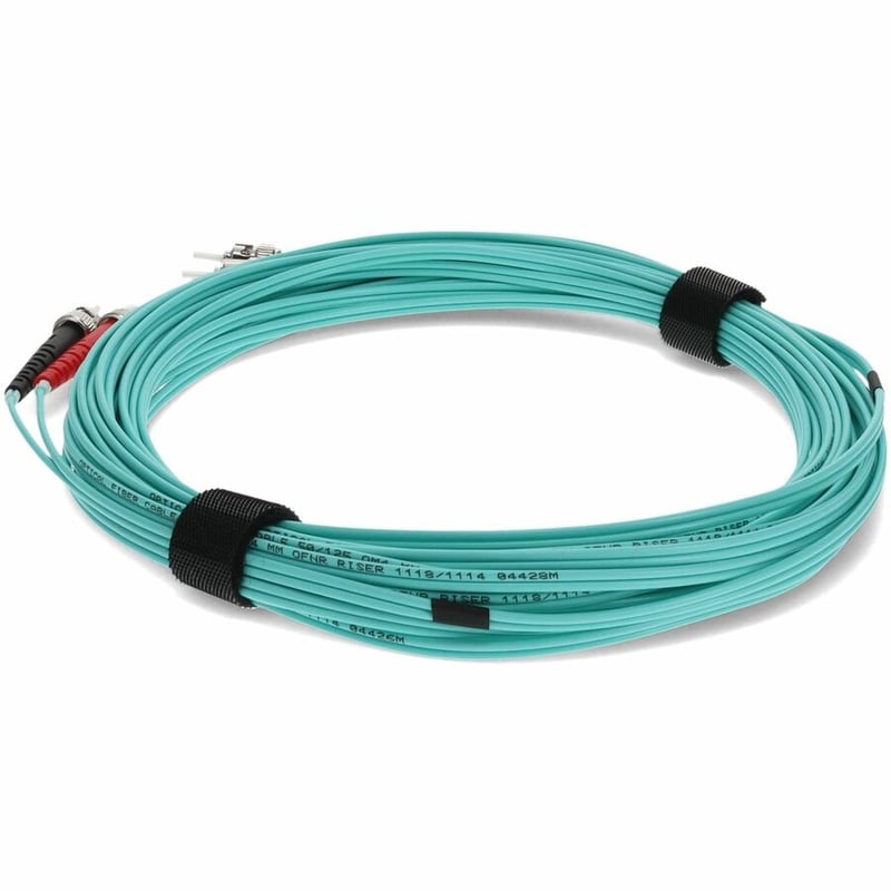 AddOn 8m ST to ST Aqua OM3 Duplex OFNR (Riser-Rated) Fiber Patch Cable - Thumbnail 3