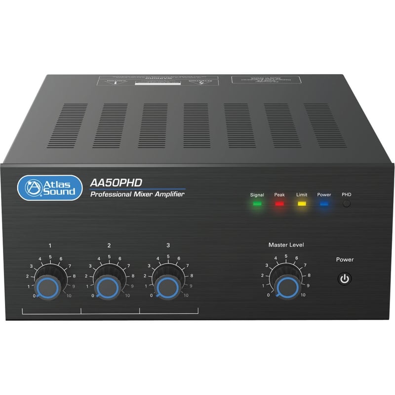 AtlasIED AA50PHD Amplifier - 50 W RMS - 3 Channel - Black - Thumbnail 1