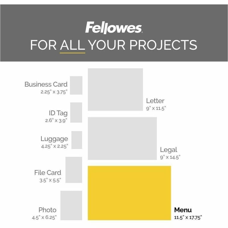 Fellowes Glossy Pouches - Menu, 3 mil, 50 pack - Thumbnail 4