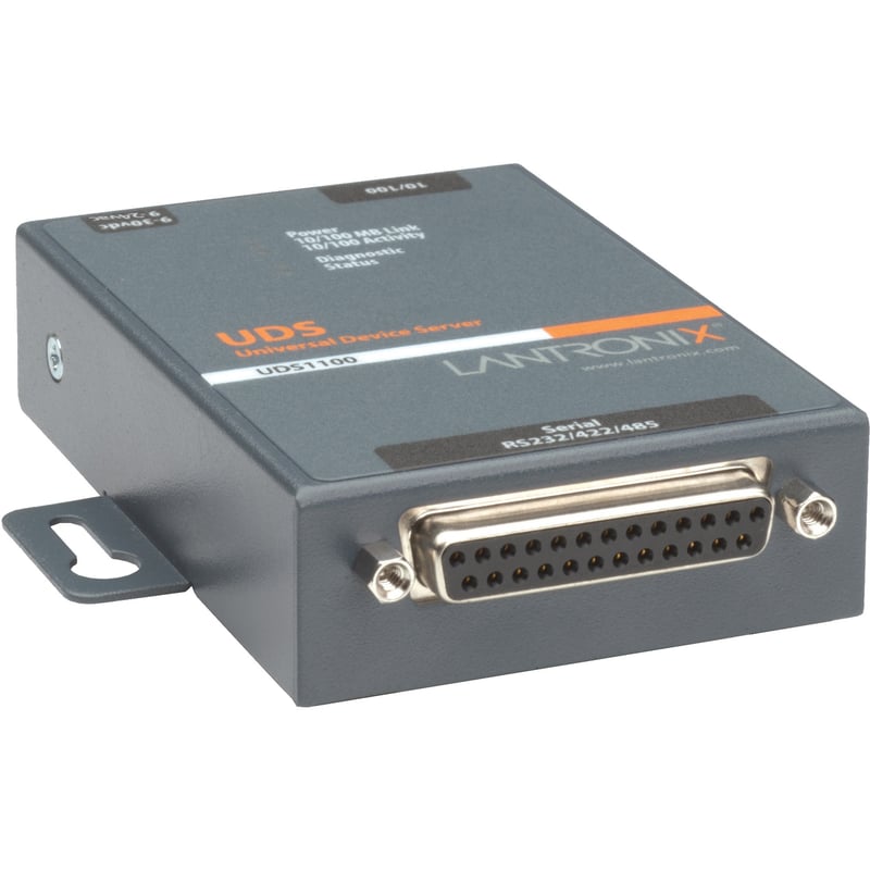 Lantronix UDS1100 - One Port Serial (RS232/ RS422/ RS485) to IP Ethernet Device Server - UL864, US Domestic 110VAC - Thumbnail 1
