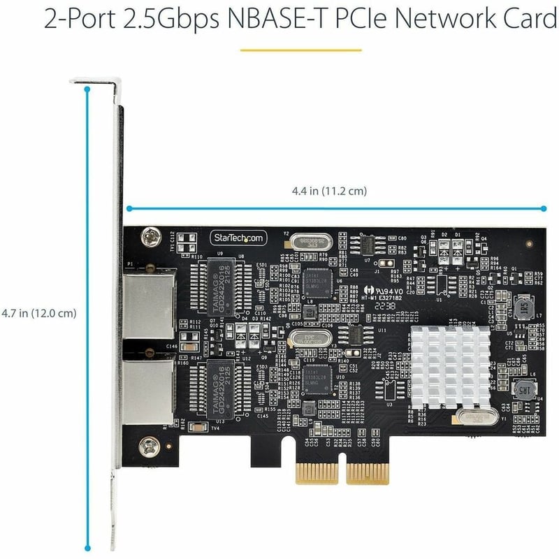 StarTech.com 2-Port 2.5G NBASE-T PCIe Network Card, Computer Network Card Interface, Intel I225-V, Dual-Port Ethernet, Multi-Gigabit NIC - Thumbnail 5