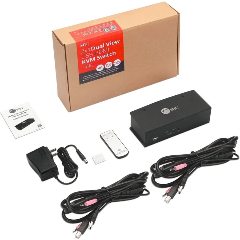 SIIG 2x1 Dual View USB HDMI KVM Switch - 4K 30Hz - Thumbnail 2