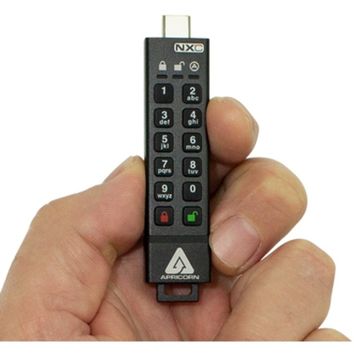 Apricorn Aegis Secure Key 3NXC 4GB USB 3.2 (Gen 1) Type C Flash Drive - Thumbnail 3