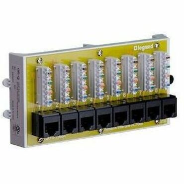 On-Q 8-Port Cat6 Network Interface Module with 8 Ports - Black - Thumbnail 2