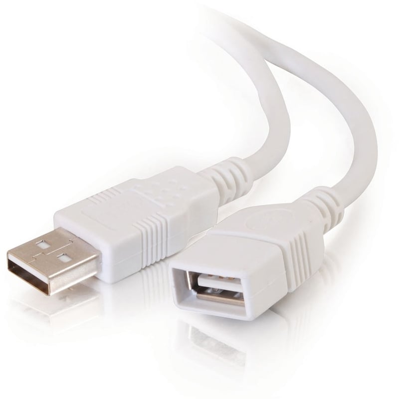 C2G 3.3ft USB Extension Cable - USB A to USB A Extension Cable - USB 2.0 - White - M/F - Thumbnail 1