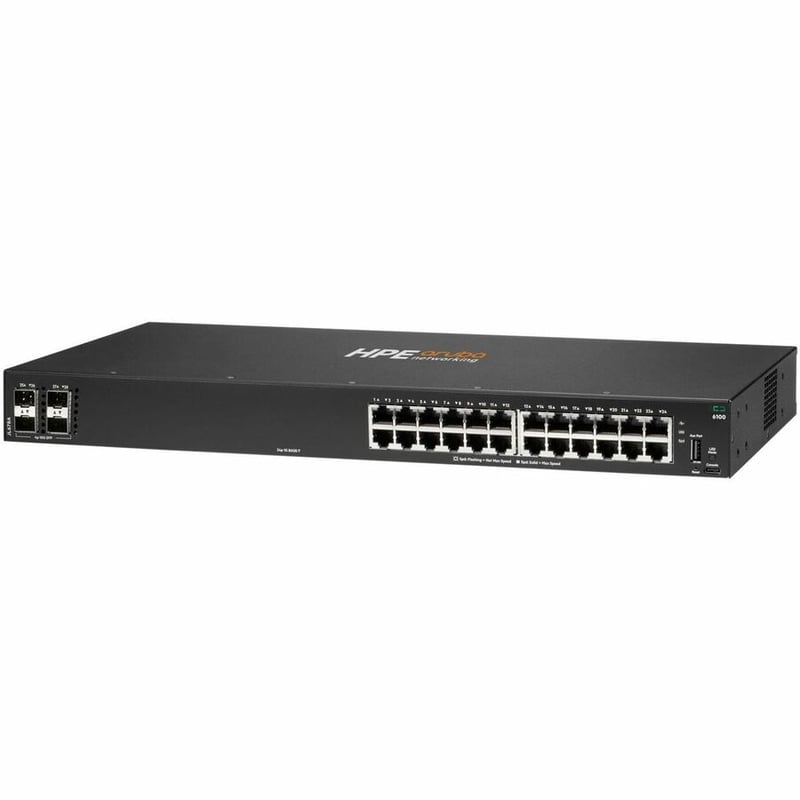 HPE ARUBA 6100 24G 4SFP+ SWITCH SWITCH 28 PORTS MANAGED - Thumbnail 2