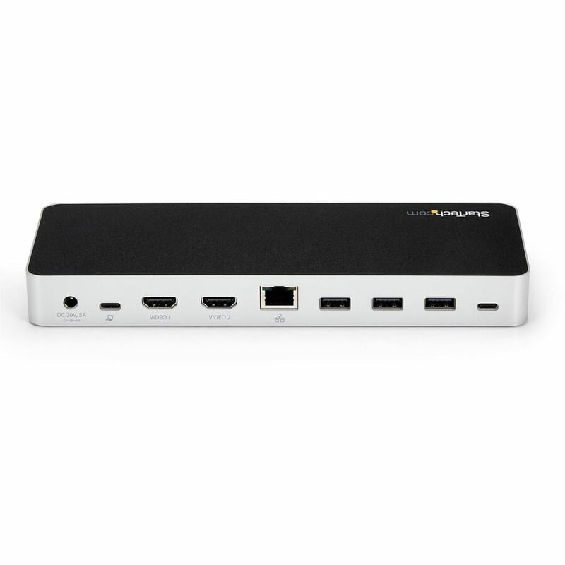StarTech.com Dual Monitor USB C Docking Station w/ 60W Power Delivery - USB 3.1 Gen 1 Type C to HDMI or DVI - 5x USB - Windows Laptop Dock - Thumbnail 4
