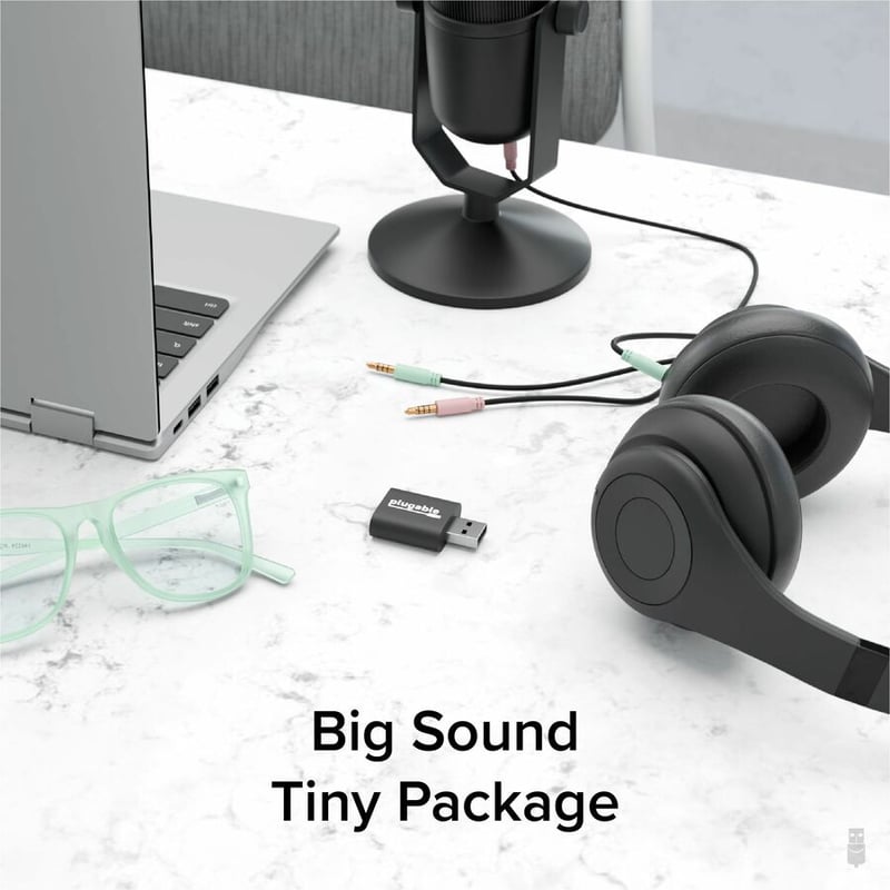 Plugable USB Audio Adapter with 3.5mm Speaker-Headphone and Microphone Jack, Add an External Stereo Sound Card to Any PC - Thumbnail 3
