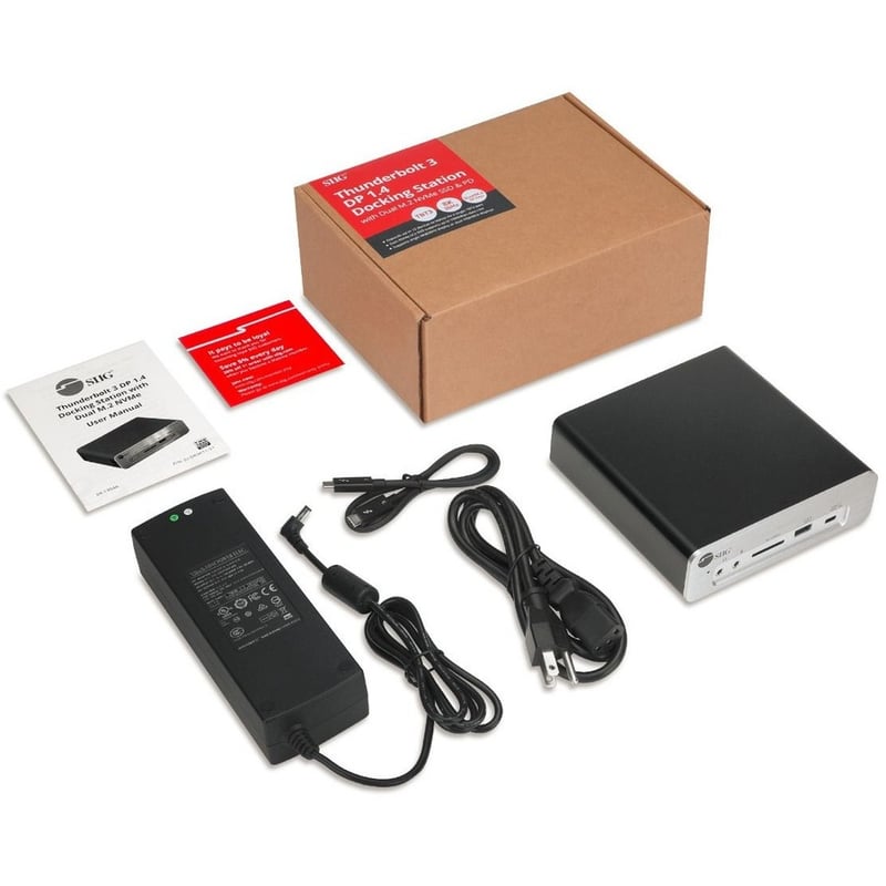 SIIG Thunderbolt 3 DP 1.4 Docking Station with Dual M.2 NVMe SSD & 96W PD - Thumbnail 4