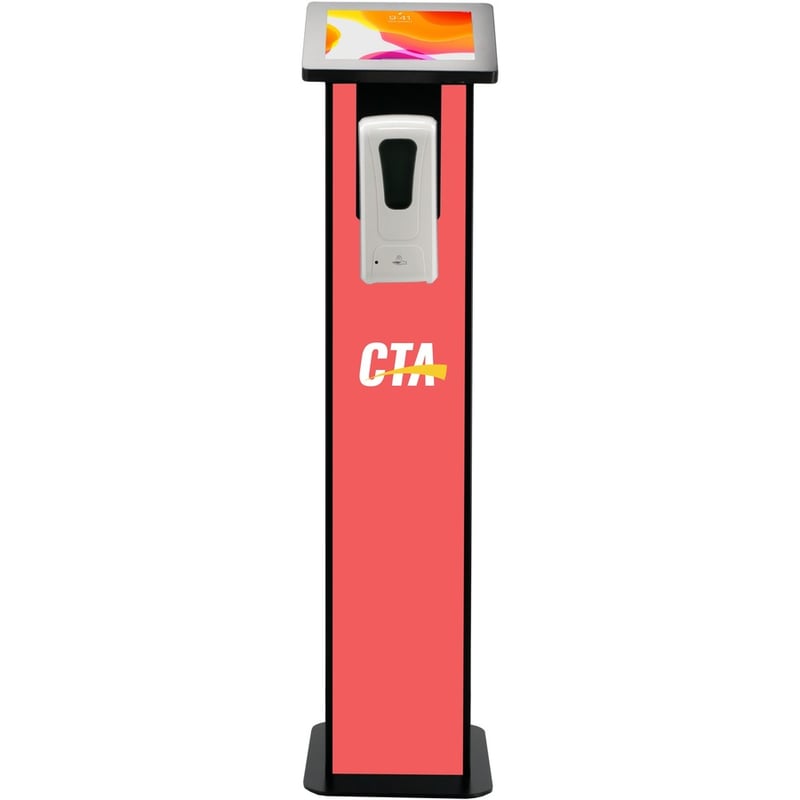 CTA Digital Premium Locking Floor Stand Kiosk with Graphic Card Slot and Automatic Soap Dispenser (Black) - Thumbnail 5