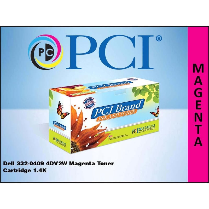 PCI BRAND DELL 331-0780 332-0409 XL MAGENTA TONER CARTRIDGE 1400 PAGE HIGH YIELD - Thumbnail 2