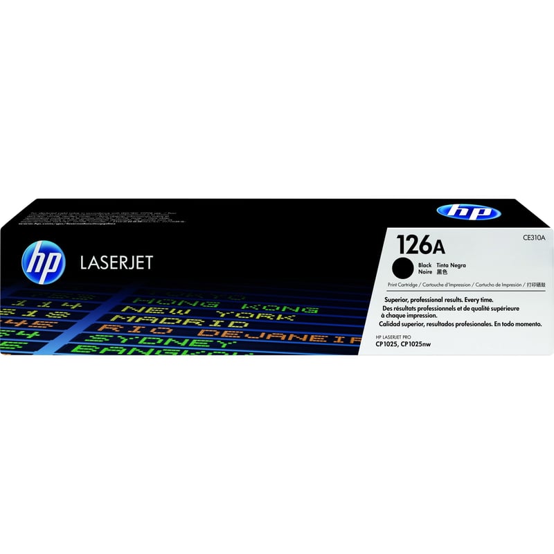 HP 126A (CE310A) Original Standard Yield Laser Toner Cartridge - Single Pack - Black - 1 Each - Thumbnail 1