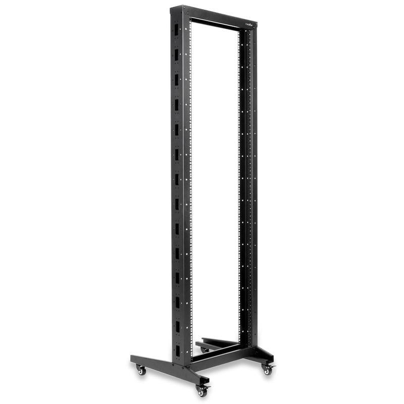 SolidRack 2-Post 42U Server Rack with Casters - Thumbnail 1
