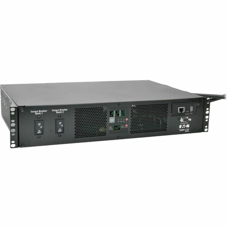 Tripp Lite by Eaton PDU 7.7kW Single-Phase Switched Automatic Transfer Switch PDU Two 200-240V IEC309 32A Blue Inputs 16-C13 2-C19 Outlets 2U TAA - Thumbnail 1