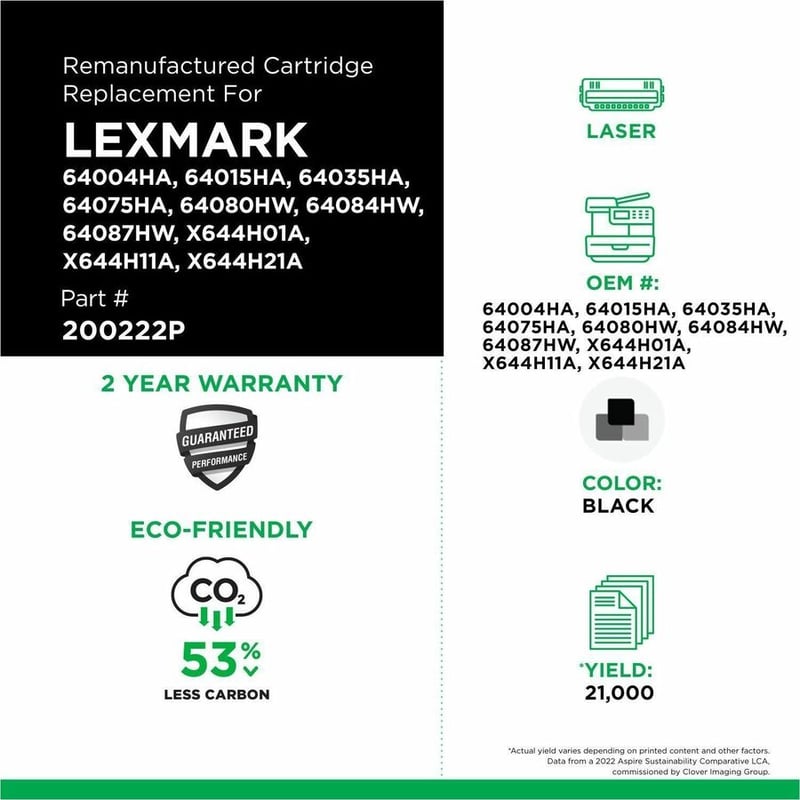 Clover Imaging Remanufactured High Yield Toner Cartridge for Lexmark T640/T642/T644/X642/X644/X646 - Thumbnail 3