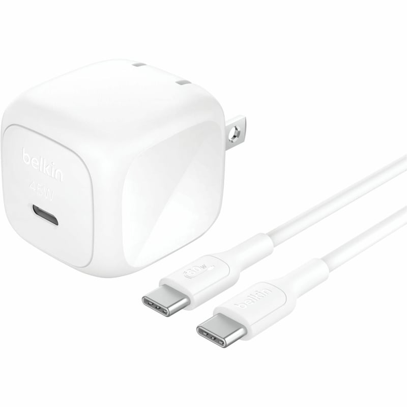 45W USB PD WALL CHARGER 1M C-C CBL WHT - Thumbnail 1