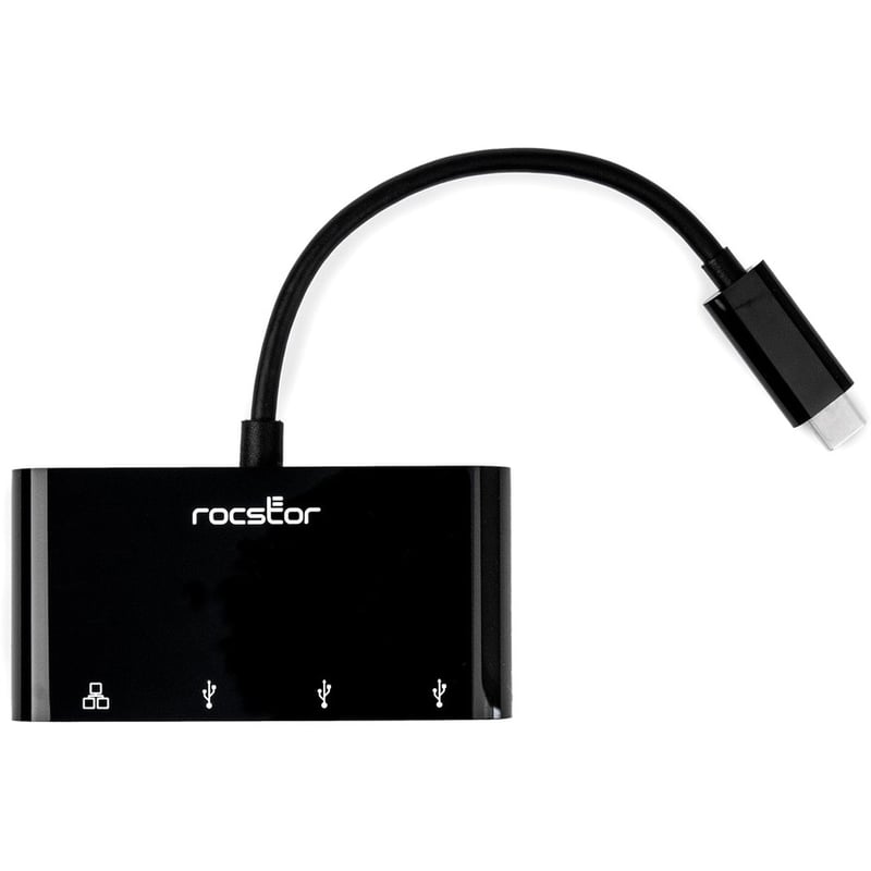 Rocstor Premium USB-C to USB-A(3.0) 3 Port Hub with Gigabit Ethernet - Thumbnail 4