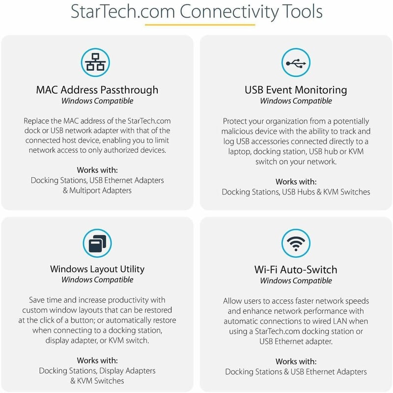 StarTech.com Thunderbolt 3 Dock - Dual 4K 60Hz Monitor TB3 Docking Station with DisplayPort, HDMI & 1080p VGA - 85W Power Delivery - Thumbnail 2