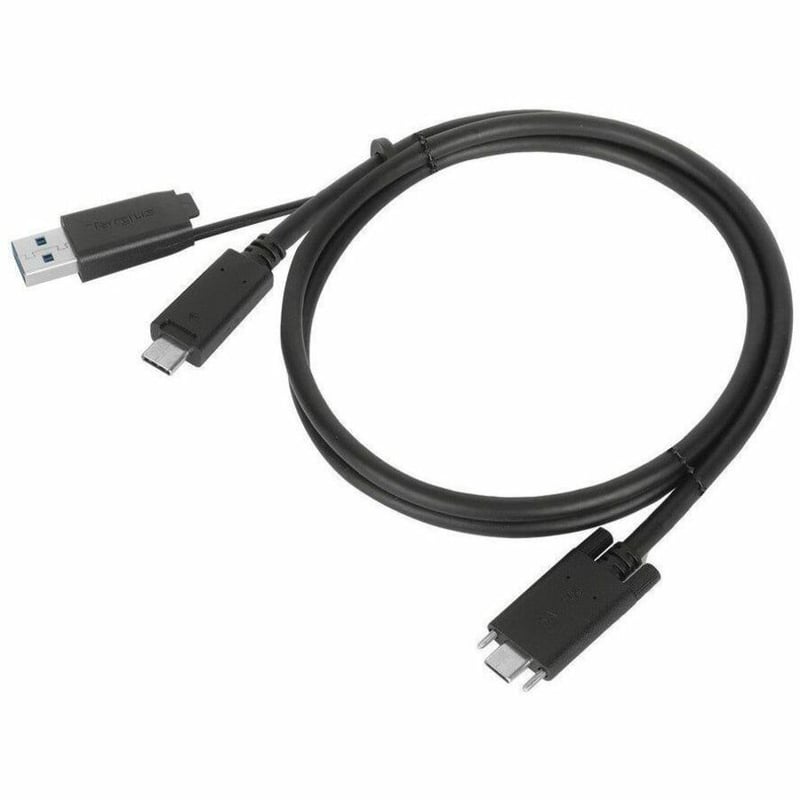 Targus 1M USB-C Male with Screw to USB-C Male Cable with USB-A Tether - Thumbnail 1