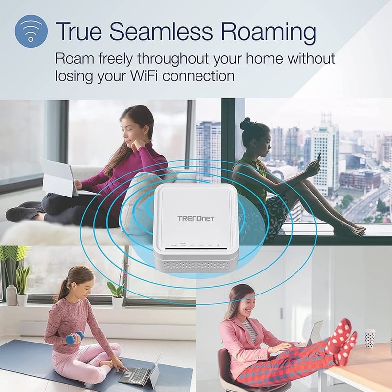 TRENDnet AC1200 WiFi EasyMesh Remote Node, App-Based Setup Utility, Seamless WiFi Roaming, Beamforming,Supports 2.4GHz and 5GHz Devices, TEW-832MDR, White - Thumbnail 4